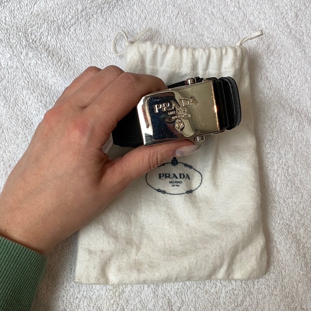 Black Prada nylon belt